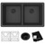 Elkay ELGU3322MB0C Quartz Classic 33" x 18-1/2" x 9-1/2", Equal Double Bowl Undermount Sink Kit Matte Black