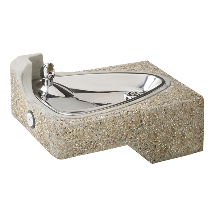 Haws 1047, Barrier-Free, Wall Mounted, Vibra-Cast Reinforced Concrete Drinking Fountain, (Non-Refrigerated)
