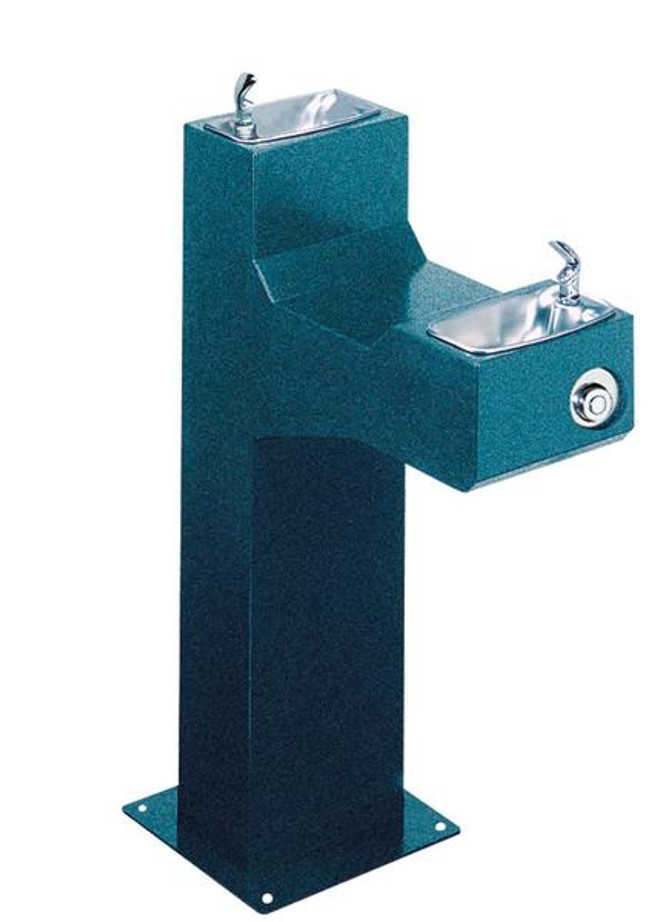 Halsey Taylor 4720 FRK FTN Endura Outdoor Drinking Fountain, Freeze Resistant, Bi-Level Pedestal, ADA Compliant, 7604720216, (Non-Refrigerated)