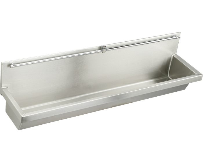 Elkay EU4814C Multiple Station Trough Urinal with Exposed Flush Pipe, Wall Mounted, Stainless Steel, 48" x 14" x 8" Elkay EU4814C Multiple Station Trough Urinal with Exposed Flush Pipe, Wall Mounted, Stainless Steel, 48" x 14" x 8"