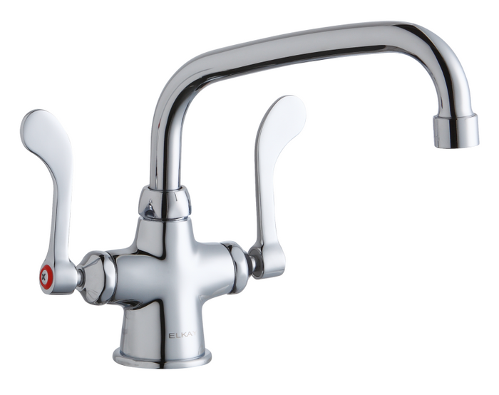 Elkay LK500AT08T4 Commercial Faucet, Single Hole with Concealed Deck, 8" Arc Tube Spout, 4" Wristblade Handle, ADA