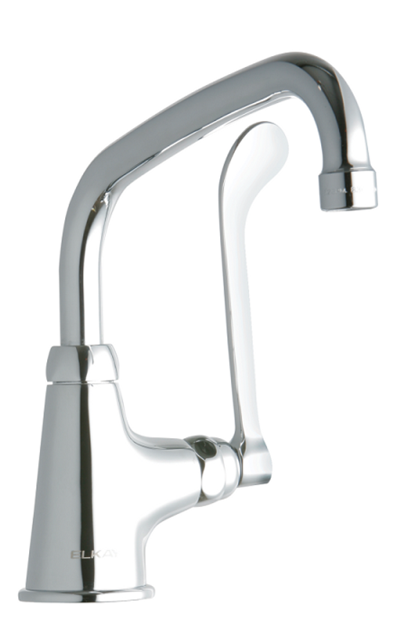 Elkay LK535AT08T6 Commercial Faucet, Classroom, Single Hole with Single Control, 8" Arc Tube Spout, 6" Wristblade Handle, ADA, Cold Water