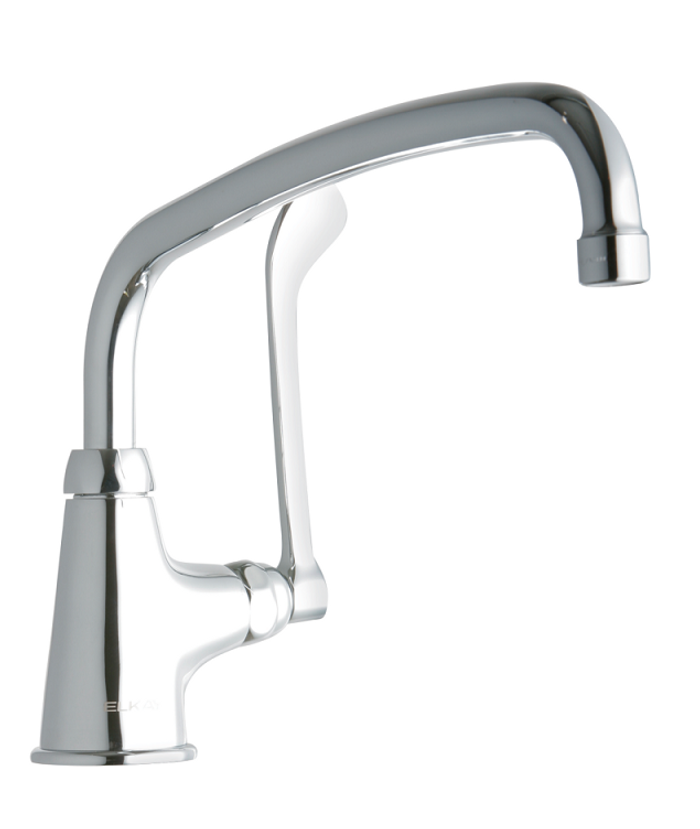 Elkay LK535AT12T6 Commercial Faucet, Classroom, Single Hole with Single Control, 12" Arc Tube Spout, 6" Wristblade Handle, ADA, Cold Water