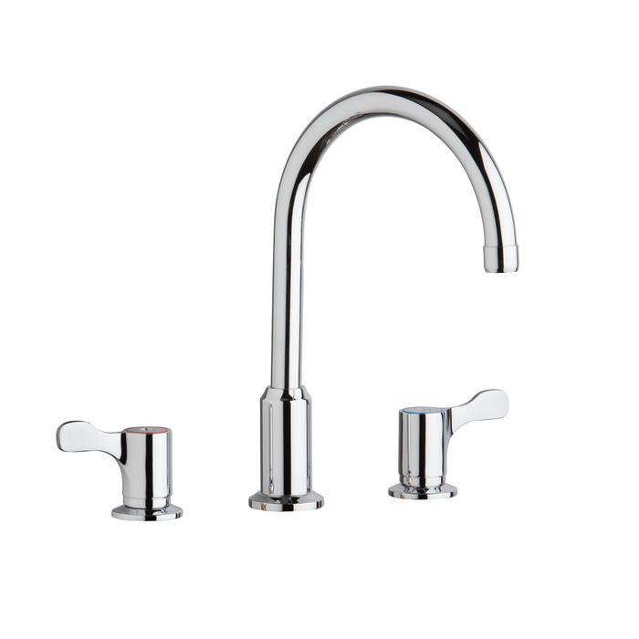 Elkay LKD2439C Dual Handle Kitchen Faucet, 8" Centerset, 7" Hi-Arc Swing Spout, Blade Handles, Chrome, ADA