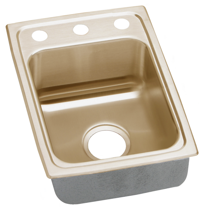 Elkay LR1522-CU CuVerro Antimicrobial Copper 15" x 22" x 7-5/8", Single Bowl Drop-in Sink