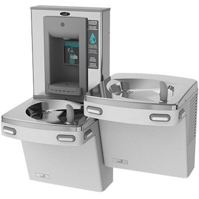 Oasis PGF8SBFSL STN Refrigerated Drinking Fountain with Mechanical Activation Sports Bottle Filler, Bi-Level, ADA, 8 GPH, Filtered, Stainless Steel Oasis PGF8SBFSL STN Refrigerated Drinking Fountain with Mechanical Activation Sports Bottle Filler, Bi-Level, ADA, 8 GPH, Filtered, Stainless Steel