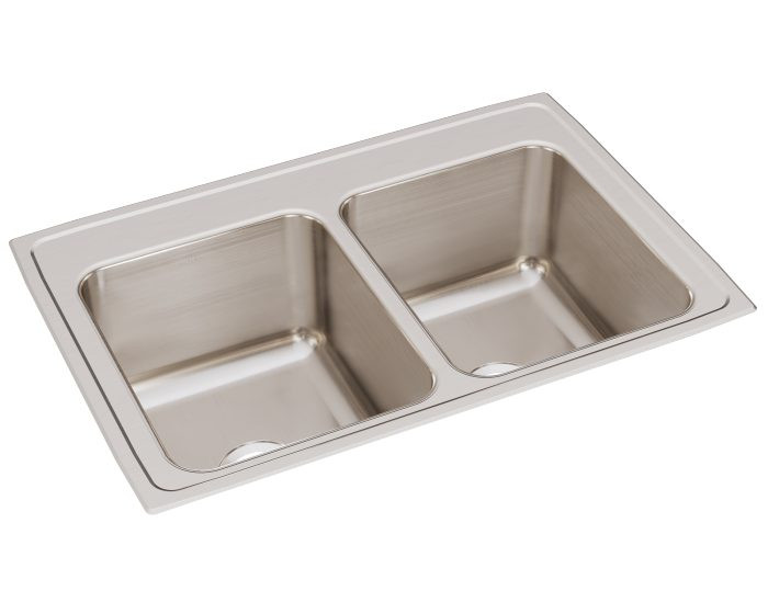 Elkay DLRQ332212 Lustertone Stainless Steel 33" x 22" x 12-1/8", Equal Double Bowl Drop-in Sink with Quick-clip Elkay DLRQ332212 Lustertone Stainless Steel 33" x 22" x 12-1/8", Equal Double Bowl Drop-in Sink with Quick-clip