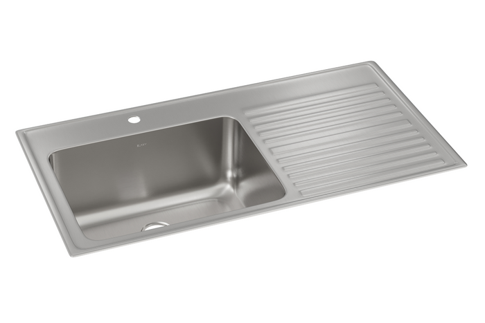 Elkay ILGR4322L Lustertone Classic Stainless Steel 43" x 22" x 10", Single Bowl Drop-in Sink with Drainboard