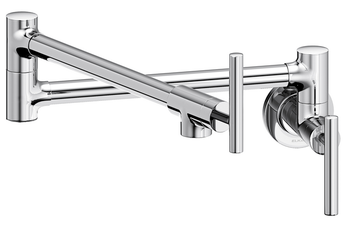 Elkay LKAV4091CR Avado Wall Mount Single Hole Pot Filler Kitchen Faucet with Lever Handles Chrome