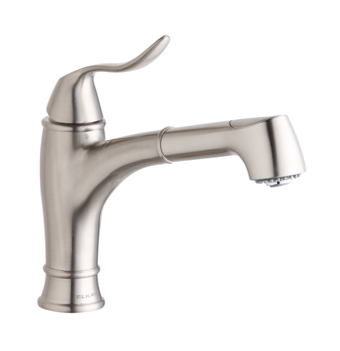 Elkay LKEC1042NK Explore Single Hole Bar Faucet with Pull-out Spray Lever Handle Brushed Nickel