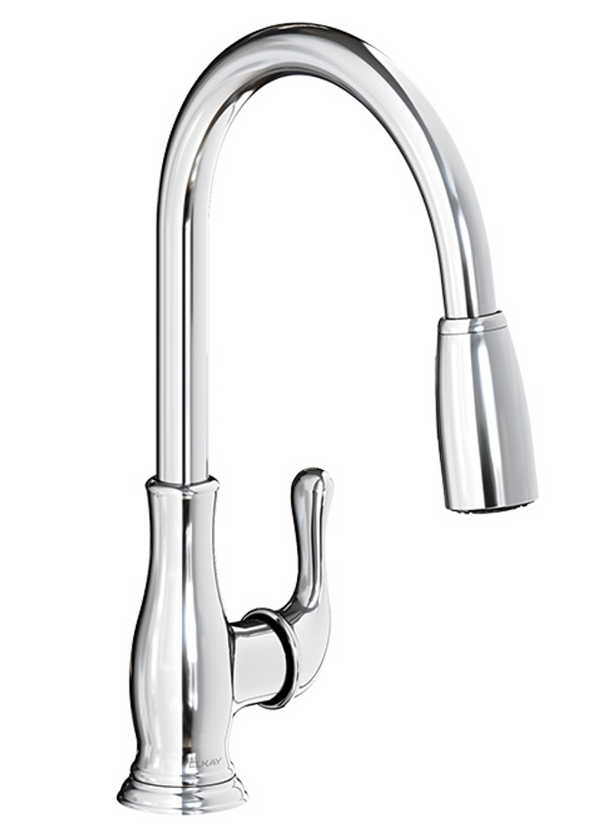 Elkay LKEC2041CR Explore Single Hole Kitchen Faucet with Pull-down Spray and Forward Only Lever Handle Chrome