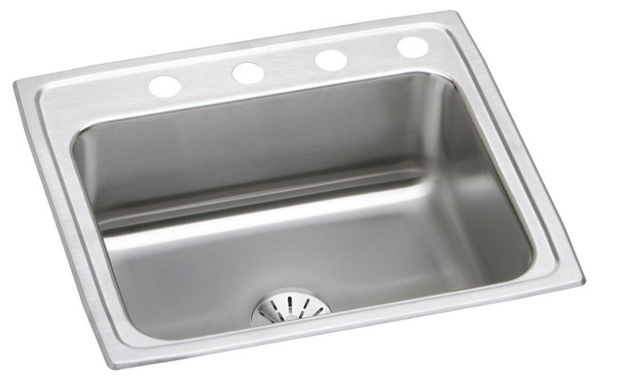 Elkay LR2521PD Lustertone Classic Stainless Steel 25" x 21-1/4" x 7-7/8", Single Bowl Drop-in Sink with Perfect Drain