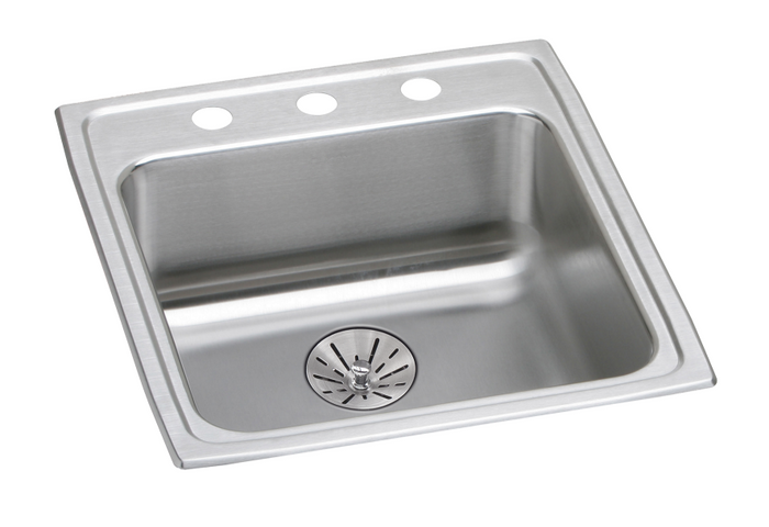Elkay LRAD202265PD Lustertone Classic Stainless Steel 19-1/2" x 22" x 6-1/2", Single Bowl Drop-in ADA Sink with Perfect Drain