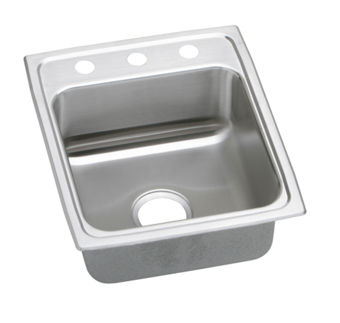 Elkay LRADQ152255 Lustertone Classic Stainless Steel 15" x 22" x 5-1/2", Single Bowl Drop-in ADA Sink with Quick-clip