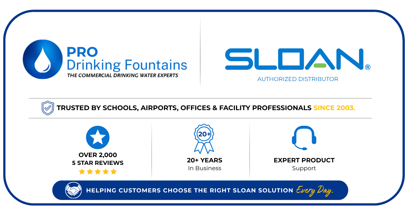 Sloan Authorized, Trusted Drinking Fountain and Bottle Filler Supplier, Official Distributor Badge