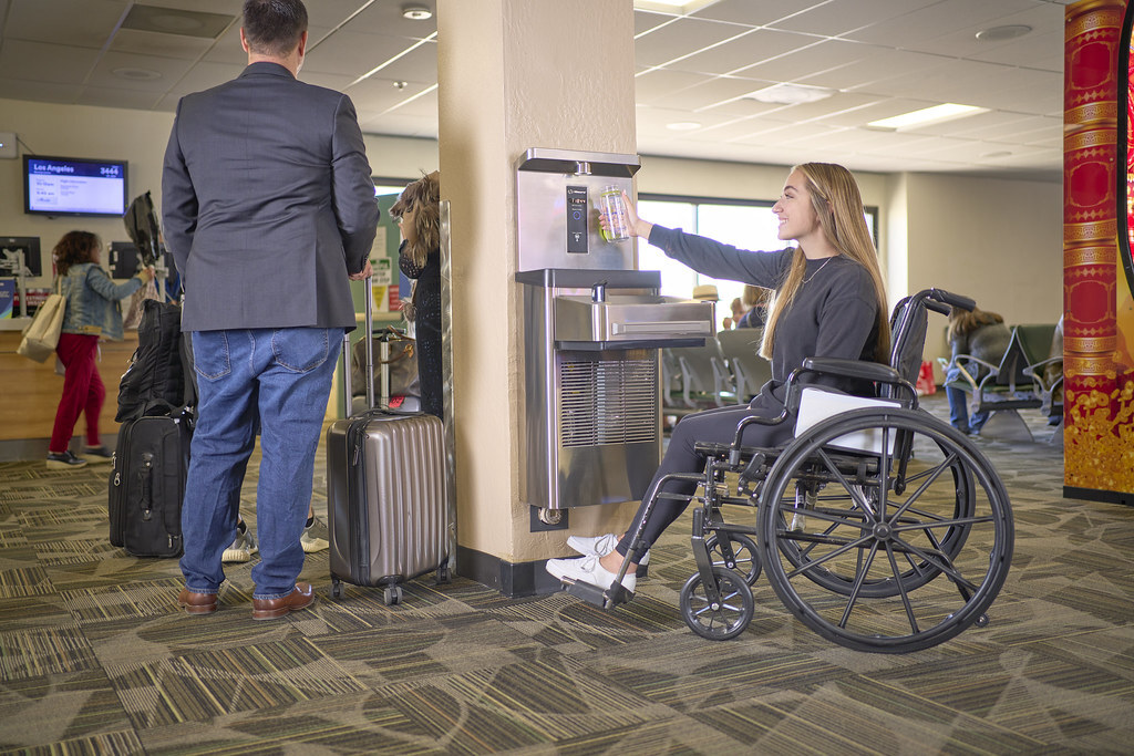 ADA drinking fountain and barrier-free water cooler