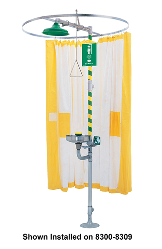 Haws 9037, Privacy Curtain used on Horizontal Emergency Drench