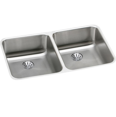 Elkay Lustertone Classic Stainless Steel 32-1/2" X 18-1/8" X 8", Equal
