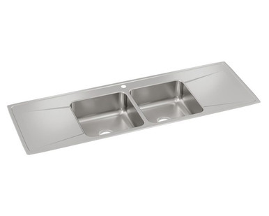 Elkay ILR4822L Lustertone Equal Double Bowl Sink Drainboard