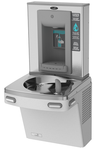 Oasis PG8SBF Refrigerated Drinking Fountain with Mechanical Activation Bottle Filler, Energy/Water Efficient, ADA, 8 GPH, Non-Filtered, Greystone