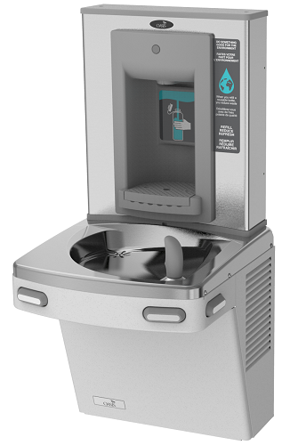 Oasis PSBF VersaFiller Drinking Fountain and Bottle Filler, Barrier Free ADA, Non-Refrigerated, Greystone (NEW ENERGY EFFICIENT PGSBF WILL BE SHIPPED)