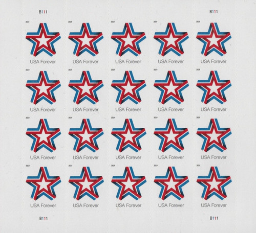 Star Ribbon Forever First Class Postage Stamps - Mailboxes of Flushing