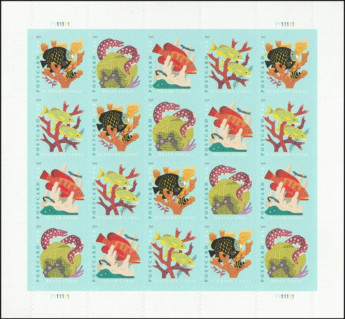Coral Reefs Forever Postcard Stamps - Mailboxes of Flushing