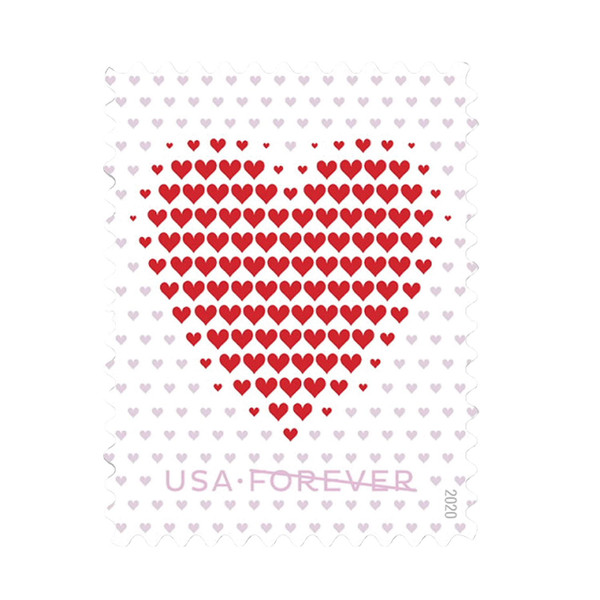 Made of Hearts Forever First Class Postage Stamps - Mailboxes of Flushing