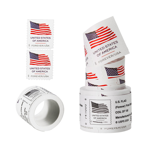 2025 US Flags (Booklets / Rolls) Forever First Class Postage Stamps