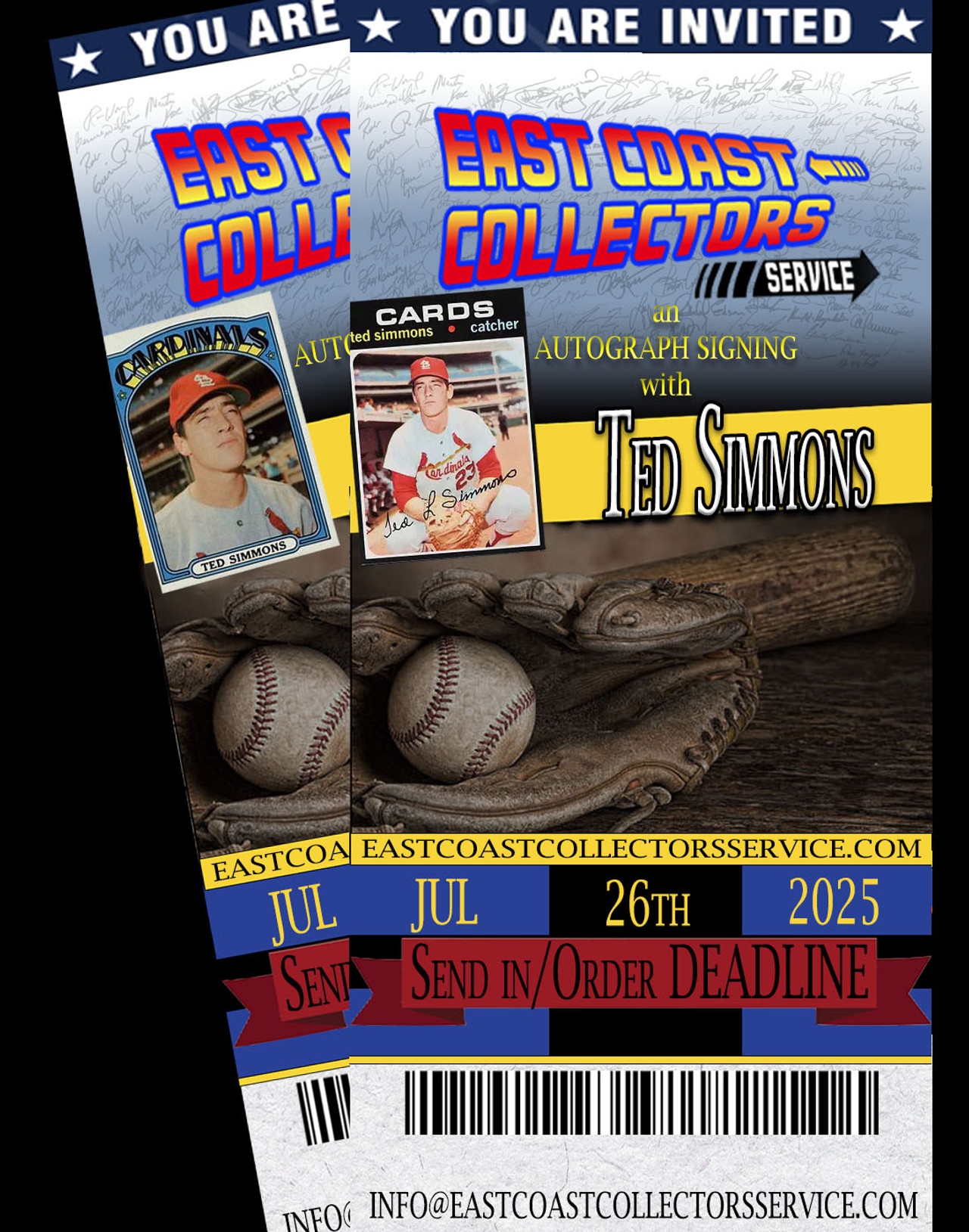 Ted Simmons Pre-Order Autograph