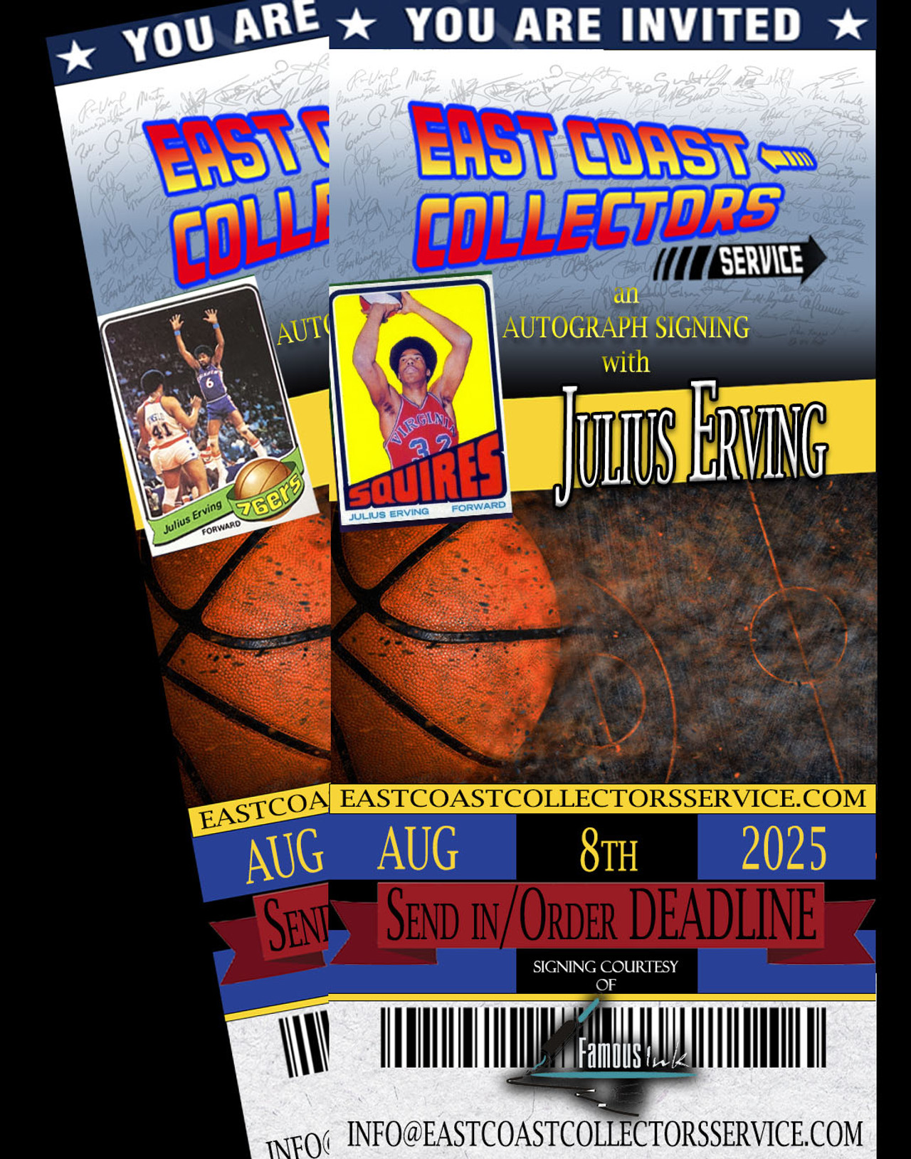 Julius Erving Pre-Order Autograph
