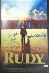 Sean Astin & Rudy Ruettiger Dual Autographed "Rudy" 12x18 Mini Poster