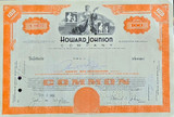 Howard Johnson Autographed Howard Johnson's Company Stock Certificate