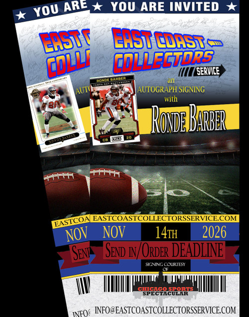 Ronde Barber Pre-Order Autograph