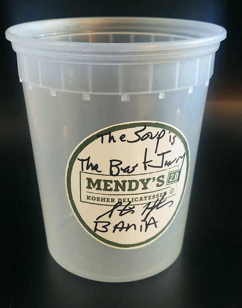 Steve Hytner Autographed Seinfeld Prop Mendy's Soup Container