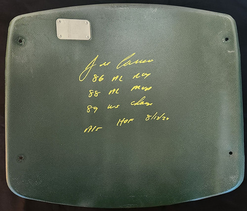 Jose Canseco Autographed STAT Oakland Athletics Seatback