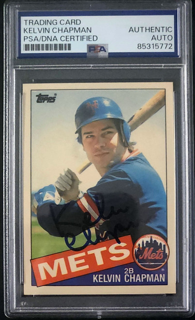 Kelvin Chapman Autographed Topps 1985 Baseball Card