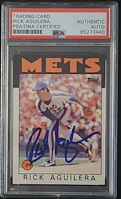 Rick Aguilera Autographed 1986 Topps Baseball Card