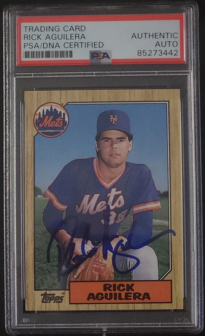 Rick Aguilera Autographed 1987 Topps Baseball Card