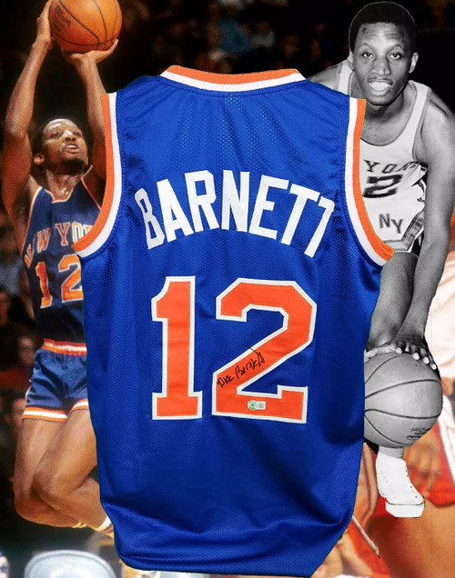 Dick Barnett Autographed New York Knicks Jersey Blue