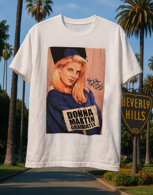 Tori Spelling Autographed 90210 T-shirt