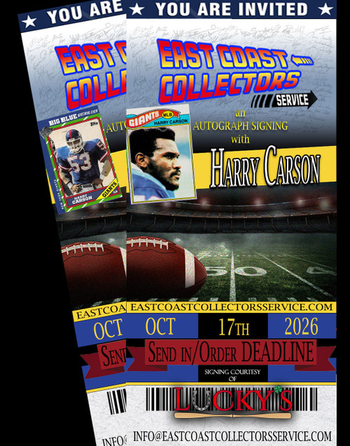 Harry Carson Pre-Order Autograph