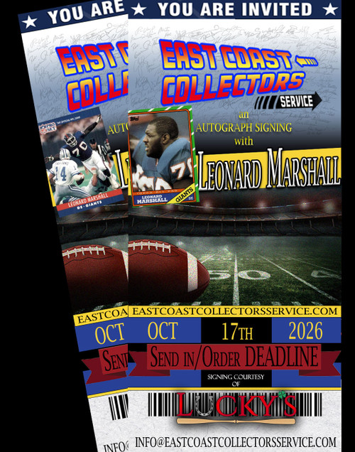 Leonard Marshall Pre-Order Autograph