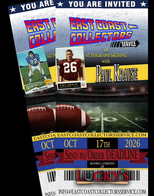 Paul Krause Pre-Order Autograph