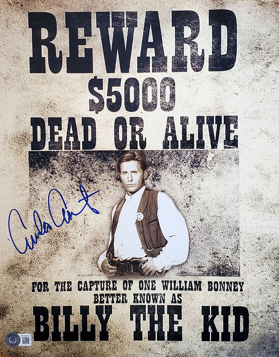 Emilio Estevez Autographed Young Guns Wanted 11x14 Mini Poster