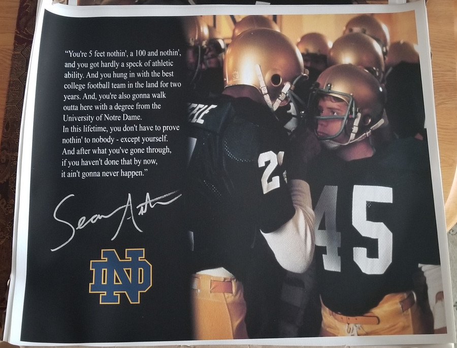 Sean Astin Autographed Custom "Rudy" Quote 16x20 Canvas