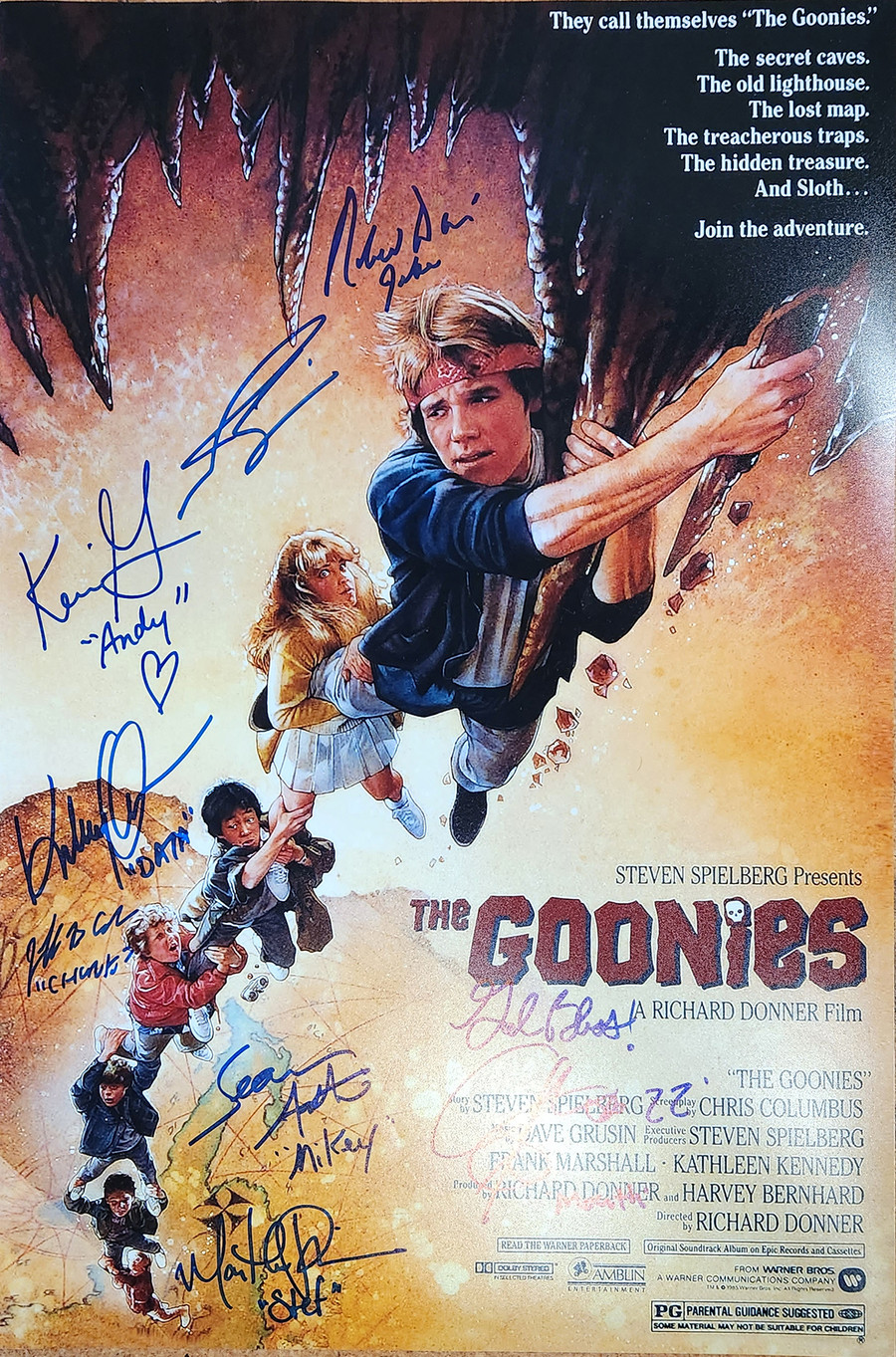 Goonies Cast Autographed 12x18 Mini Poster