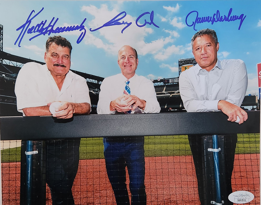 New York Mets Announcer Triple Autographed 8x10 Photo