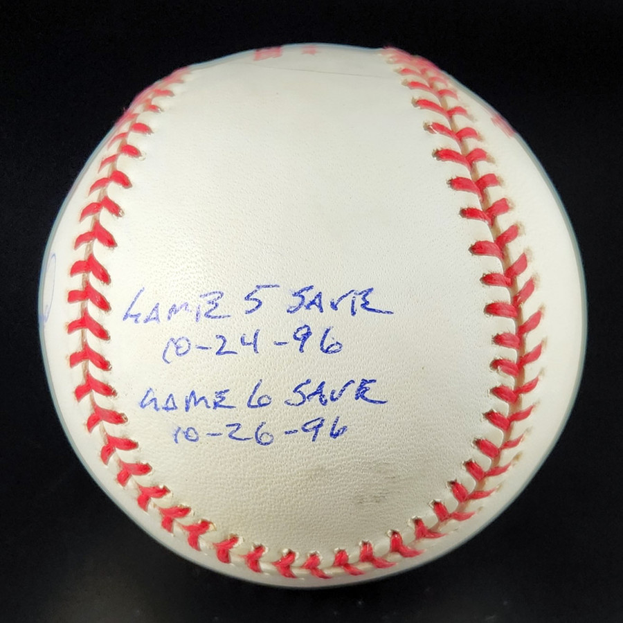 John Wetteland Autographed 1996 World Series Logo Stat Baseball