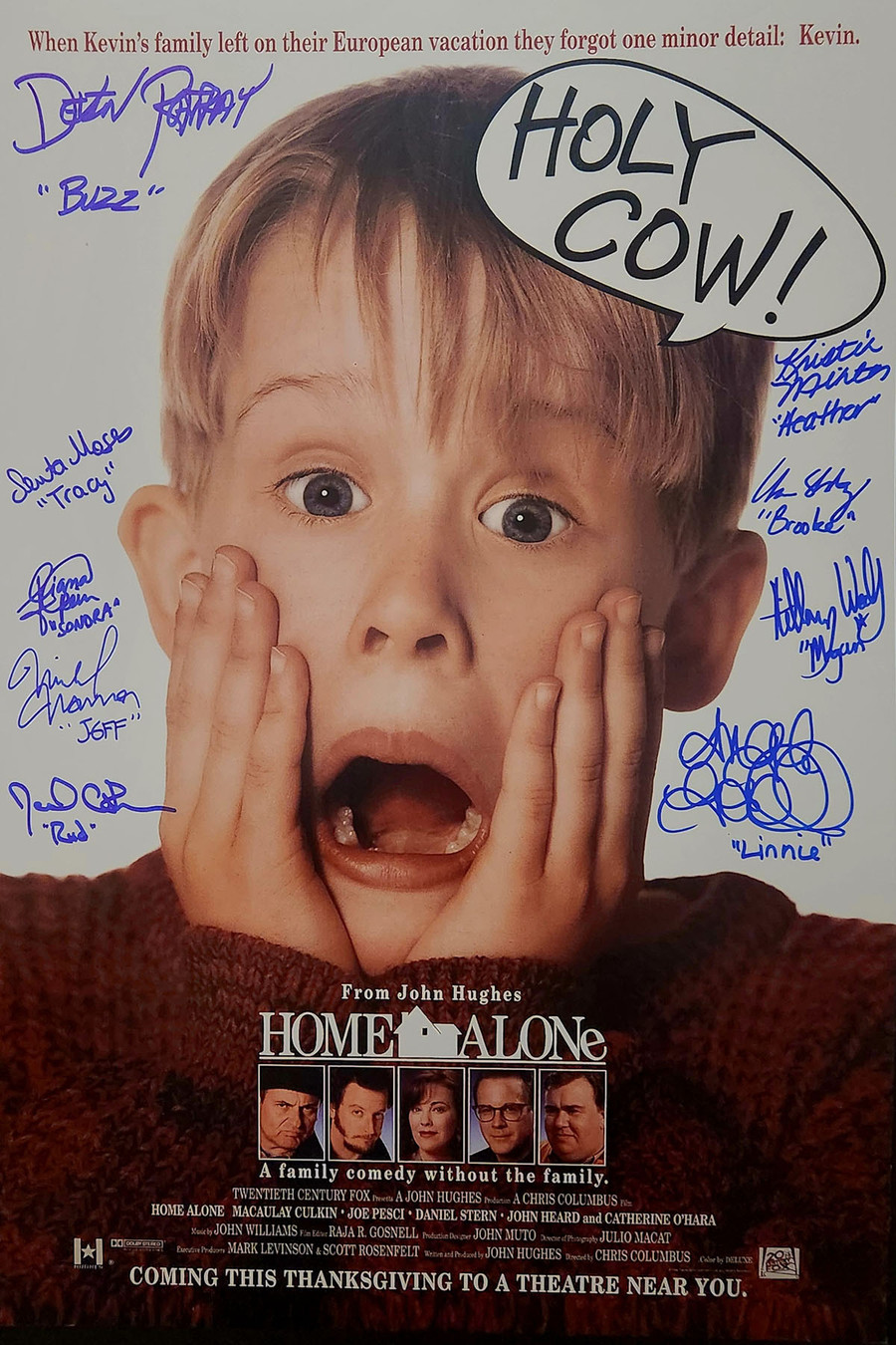 Home Alone Kids Cast Autographed Home Alone 12x18 Mini Movie Poster